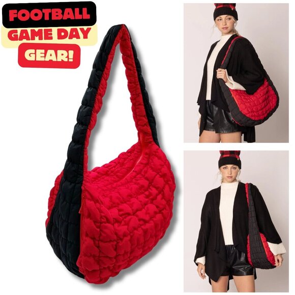 GEORGIA BULLDOGS FOOTBALL Game Day Quilted Puffer Shoulder / Crossbody Handbag - Picture 1 of 6